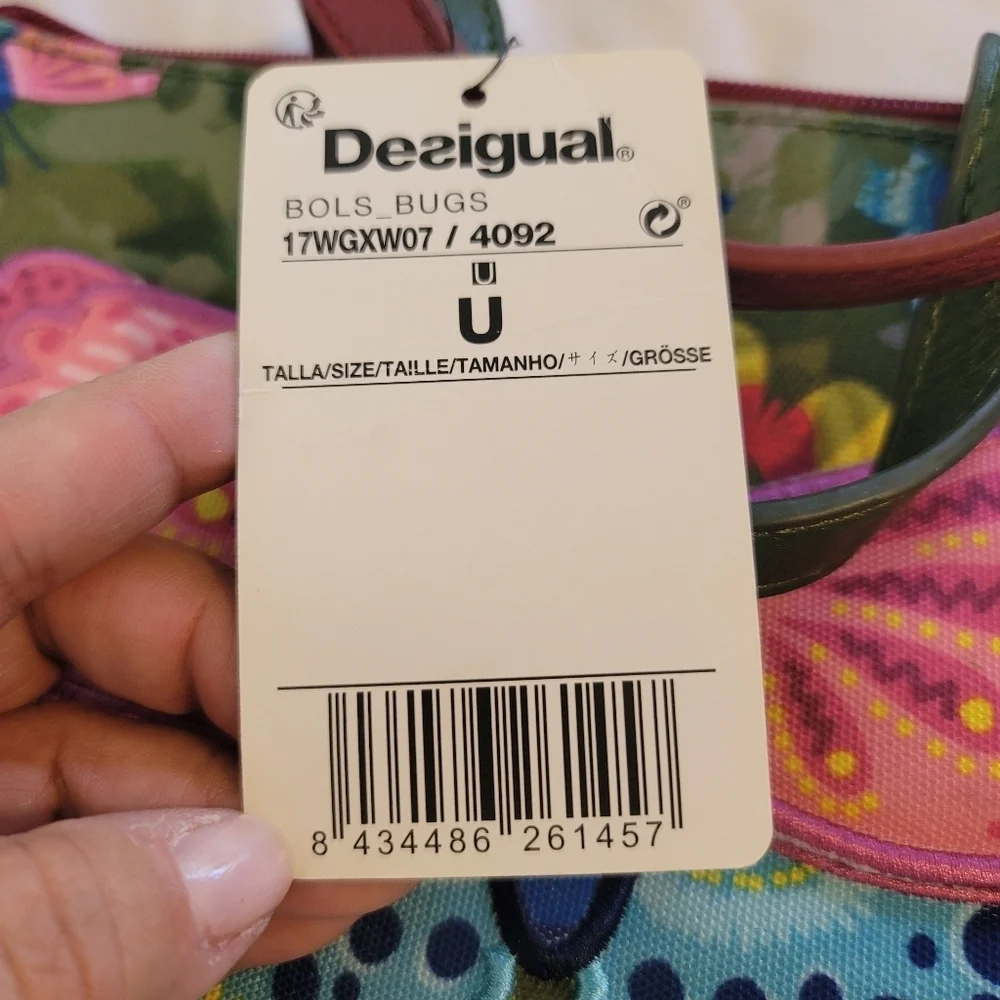 NWT Desigual Bols Bag 4092 Embroidered Butterfly Discontinued
